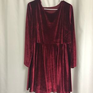 Womens Crushed Velvet Dress 2XL XXL